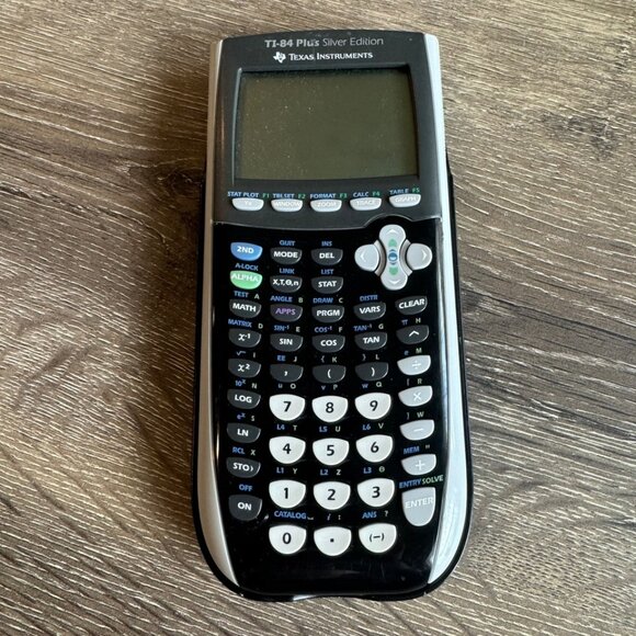 Texas Instruments TI-84 Plus Silver Edition Gray Graphing Calculator with Cover. - Picture 1 of 6